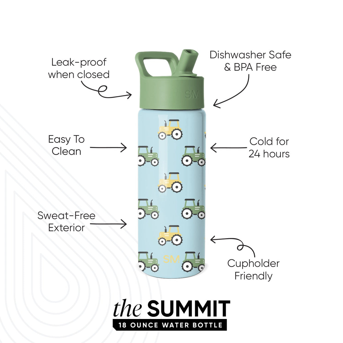 Summit Kids Water Bottle with Straw Lid